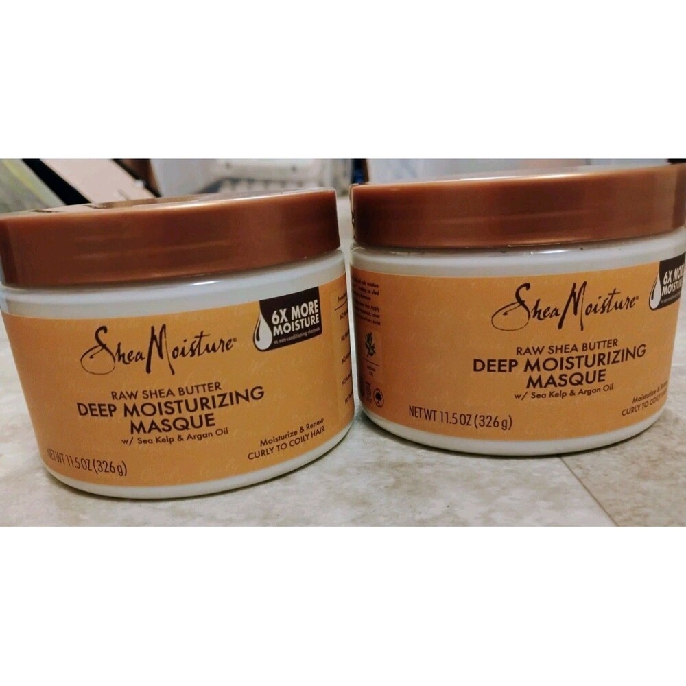 2x Shea Moisture Deep Moisturizing Masque Raw Shea Butter Sea Kelp & Argan Oil
